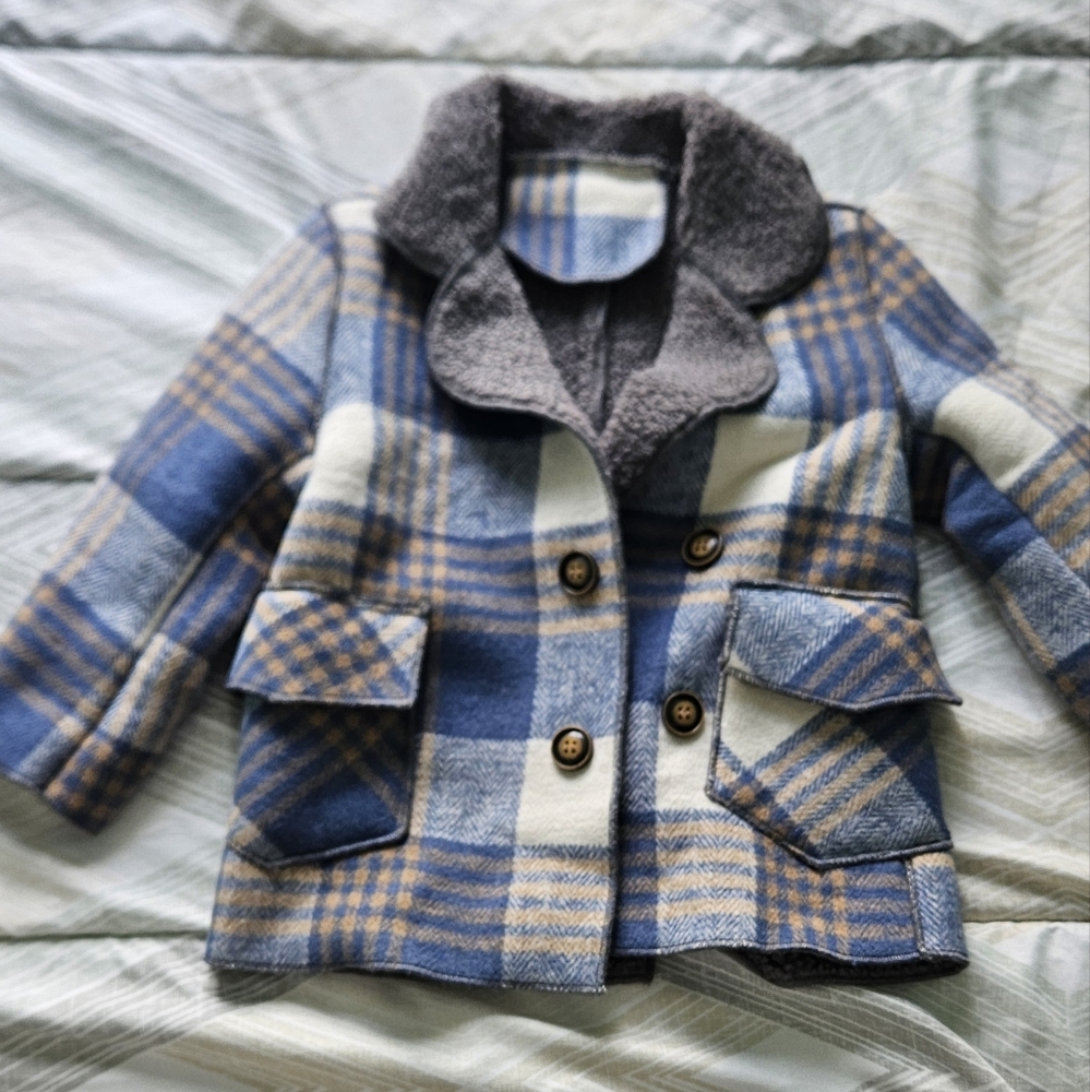 Boys double breast peacoat